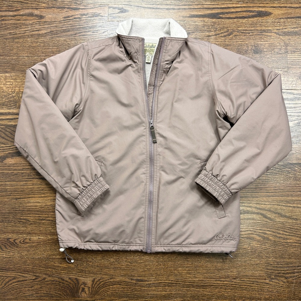 Cabelas Flight Hybrid Jacket Womens Medium Brown Outerwear Fleece Lined Full Zip
